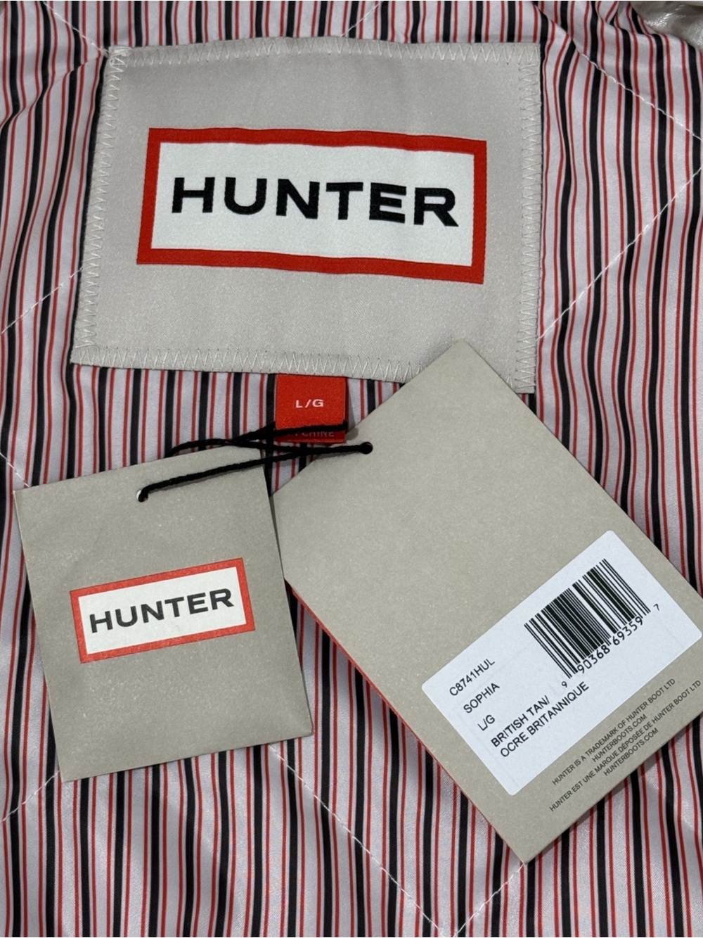 Hunter Sophia British Tan Belted Trench Coat NWT Large - Picture 13 of 15